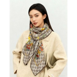Sciarpa Gucci velluto con stampa animalier e floreale 140 02