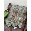 Sciarpa Gucci velluto con stampa animalier e floreale 140 02