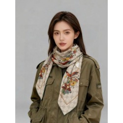 Sciarpa Gucci velluto con stampa animalier e floreale 140 03