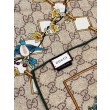 Sciarpa Gucci velluto con stampa animalier e floreale 140 03