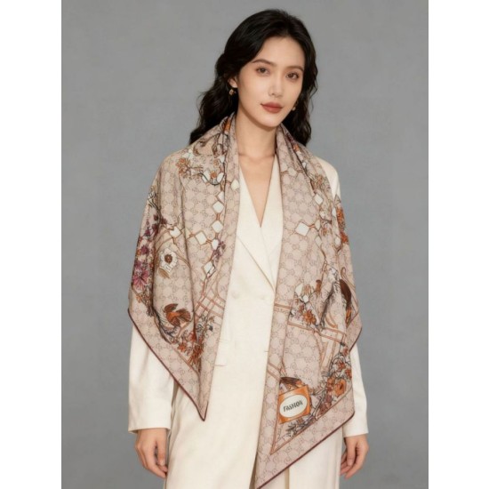 Alta gamma replica Sciarpa Gucci velluto con stampa animalier e floreale 140 04