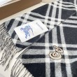 Sciarpa in cashmere con motivo check Burberry e orlo con nappe Nero/bianca 30 x 168