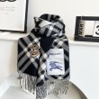 Sciarpa in cashmere con motivo check Burberry e orlo con nappe Nero/bianca 30 x 168