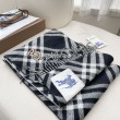 Sciarpa in cashmere con motivo check Burberry e orlo con nappe Nero/bianca 30 x 168
