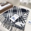Sciarpa in cashmere con motivo check Burberry e orlo con nappe Nero/bianca 30 x 168