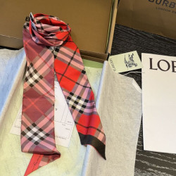 Pari all'originale replica Sciarpa in seta con motivo a quadri Vintage Check Burberry 8 x 180 Rosso