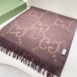 Sciarpa reversibile Gucci GG cashmere marrone 50 x 190