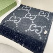 Qualità superiore replica Sciarpa reversibile Gucci GG cashmere Nero 50 x 190