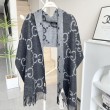 Qualità superiore replica Sciarpa reversibile Gucci GG cashmere Nero 50 x 190