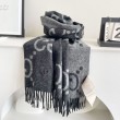 Qualità superiore replica Sciarpa reversibile Gucci GG cashmere Nero 50 x 190