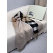 Sciarpa reversibile TB cashmere/lana con motivo a quadri Burberry 30 x 180 Beige/marrone