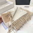 Qualità superiore replica Sciarpe Dior misto lana e cashmere 32 x 200 Beige