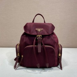 Replica qualità specchio Zaino Prada medio Re-Nylon con marsupio 1BZ811 Borgogna