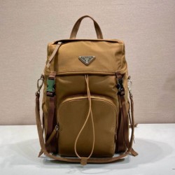 Replica qualità specchio Zaino Prada Re-Nylon 1BZ039 Marrone