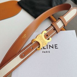 Replica qualità specchio Cintura Celine Triomphe Media 25mm Marrone