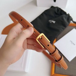 Replica qualità specchio Cintura Celine Elegant Charm 18mm Marrone finiture dorate
