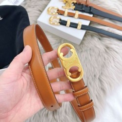 Replica qualità specchio Alta gamma replica Cintura Celine Triomphe Media 25mm taurillon Marrone
