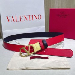 Replica qualità specchio Cintura reversibile con logo VLogo Valentino Garavani 30mm Rosso/Nero