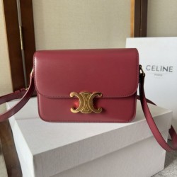Replica qualità specchio Borse Celine Teen Triomphe in pelle di vitello rossa