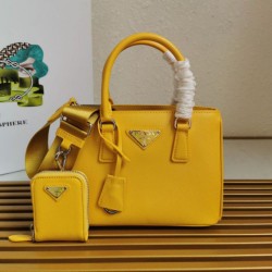 Replica qualità specchio Borsa a mano Prada Galleria Saffiano piccola/media/grande Giallo