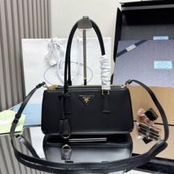 Replica qualità specchio Borsa tote media Prada Galleria Saffiano 1BA457 nero