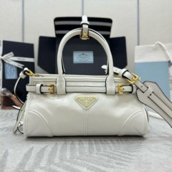 Replica qualità specchio Imitazioni borse griffate a mano Prada Bonnie mini 1BA486 Bianco