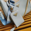 Borsa a mano/borsa hobo Saffiano Prada Re-Edition 2005 Blu