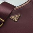 Borsa a mano/borsa hobo Saffiano Prada Re-Edition 2005 Borgogna