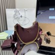 Borsa a mano/borsa hobo Saffiano Prada Re-Edition 2005 Borgogna
