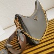 Borse firmate replica/borsa hobo Saffiano Prada Re-Edition 2005 Grigio