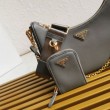 Borse firmate replica/borsa hobo Saffiano Prada Re-Edition 2005 Grigio