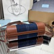 Borsa Replica 1:1 a mano Prada Bonnie mini 1BA486 Blu/Marrone