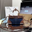 Borsa Replica 1:1 a mano Prada Bonnie mini 1BA486 Blu/Marrone