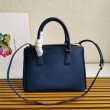 Borsa a mano Prada Galleria Saffiano piccola/media/grande Blu