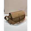 Borsa a spalla grande Prada Explore con patta in nappa 1BD391 Marrone