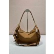 Bora Pari all'originale replica a spalla Prada Explore grande Re-Nylon 1BC264 Marrone