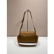 Borsa a spalla Prada Explore Re-Nylon media con patta 1BD394 Marrone
