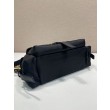 Borsa a spalla Prada Explore Re-Nylon media con patta 1BD394 nero