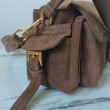 Borsa a tracolla media Prada Explore con patta scamosciata Marrone
