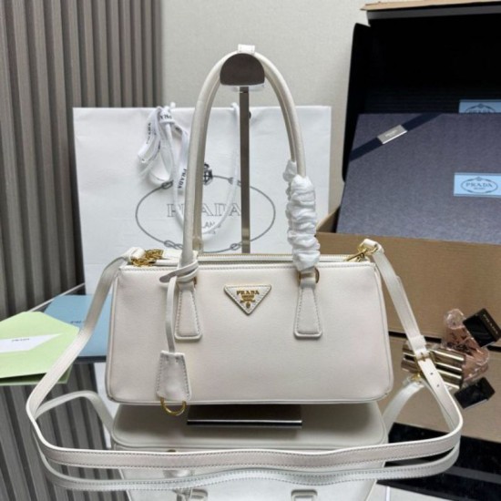 Borsa tote media Prada Galleria Saffiano 1BA457 Bianco