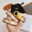 Cintura Celine Triomphe media 25mm con fibbia finitura oro