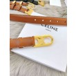 Alta gamma replica Cintura Celine Triomphe Media 25mm taurillon Marrone