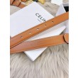 Alta gamma replica Cintura Celine Triomphe Media 25mm taurillon Marrone