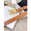 Alta gamma replica Cintura Celine Triomphe Media 25mm taurillon Marrone