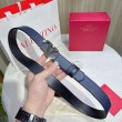 Cintura reversibile con logo VLogo Valentino Garavani 30mm Blu/Nero