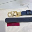 Cintura reversibile con logo VLogo Valentino Garavani 30mm Blu/Nero