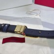 Cintura reversibile con logo VLogo Valentino Garavani 30mm Blu/Nero