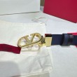 Cintura reversibile con logo VLogo Valentino Garavani 30mm Blu/Nero