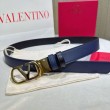 Cintura reversibile con logo VLogo Valentino Garavani 30mm Blu/Nero