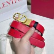 Cintura reversibile con logo VLogo Valentino Garavani 30mm Rosso/Nero